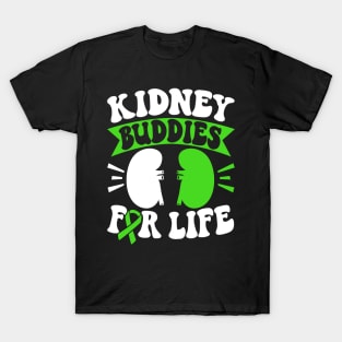 Organ Donor Green Ribbon, Kidney Buddies For Life T-Shirt